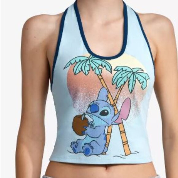 Disney Lilo & Stitch Sunset Glitter Girls Halter Top - Picture 1 of 4